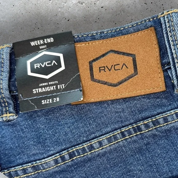 RVCA Men's Weekend Fit Straight Denim Jeans Size 28